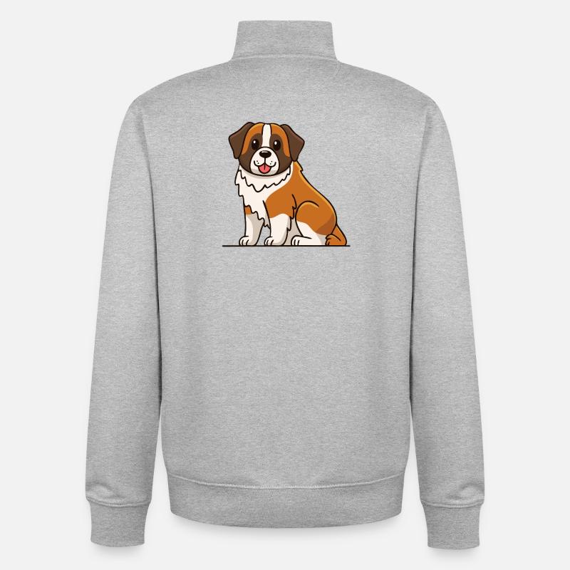 Saint-Bernard (bande dessinée) - Sweat zippé unisexe en coton bio Stanley/Stella - gris chiné