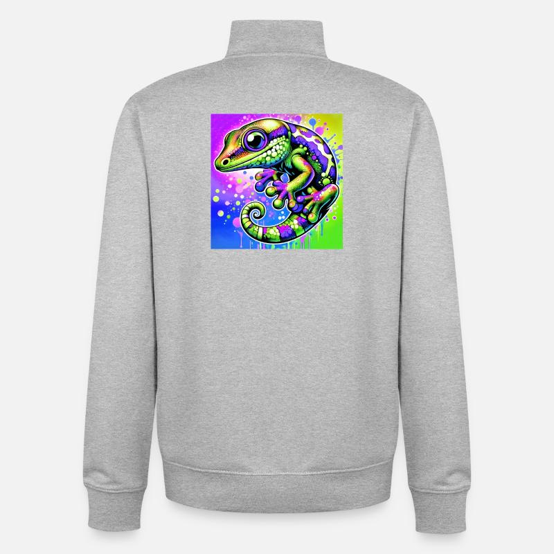 Gecko - Unisex Organic Zip Sweatshirt von Stanley/Stella - Grau meliert
