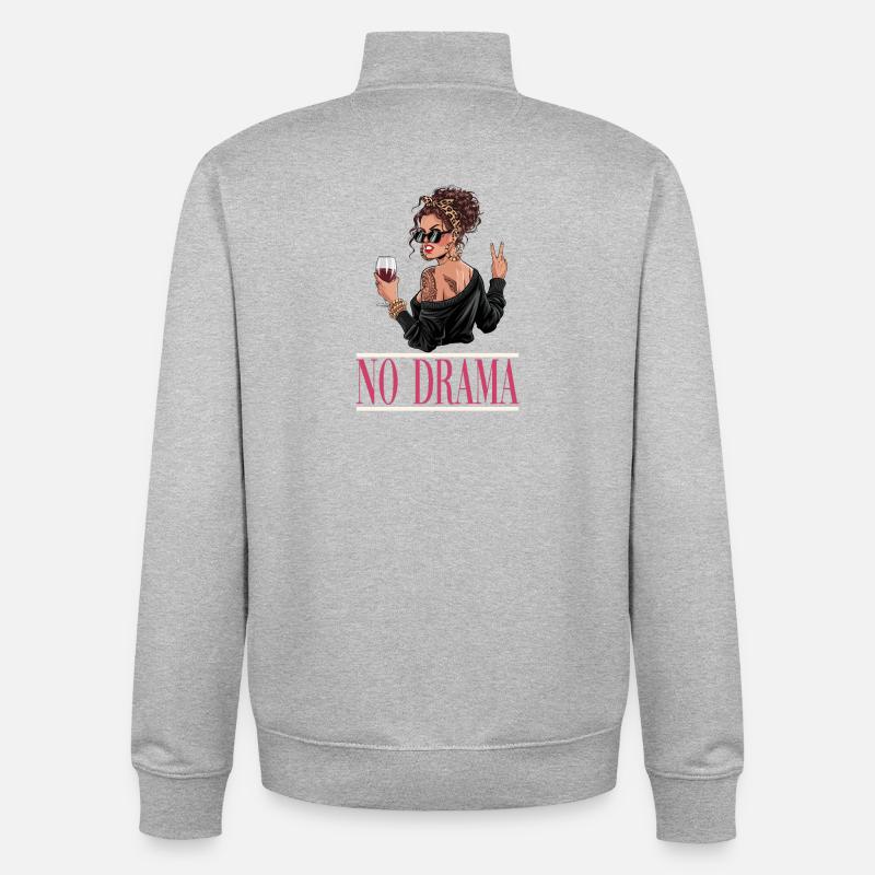 No Drama Diva Stil-Print - Unisex Organic Zip Sweatshirt von Stanley/Stella - Grau meliert
