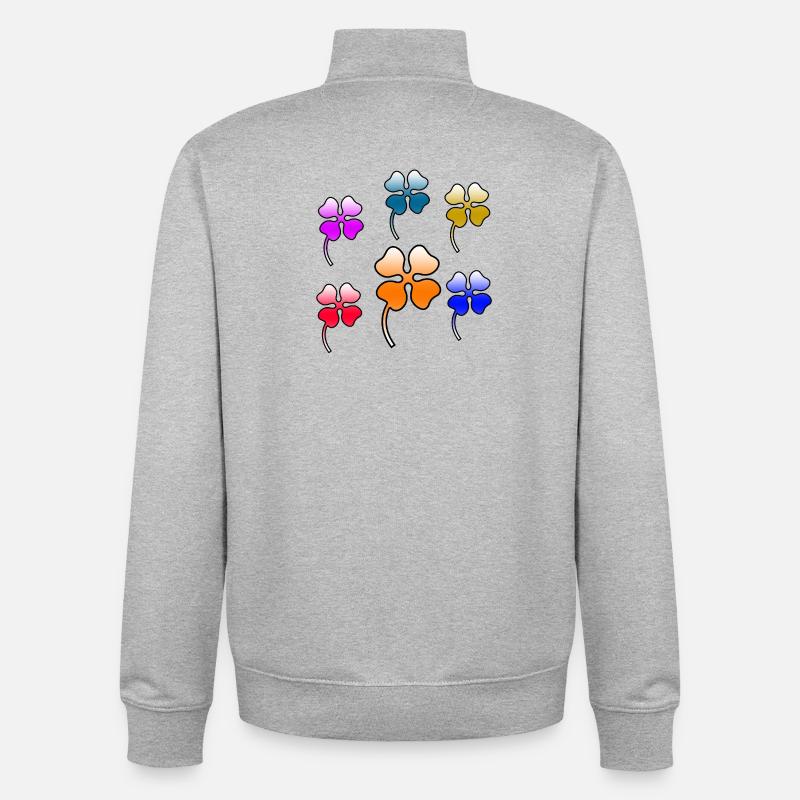 Flowers - Unisex Organic Zip Sweatshirt by Stanley/Stella - heather grey