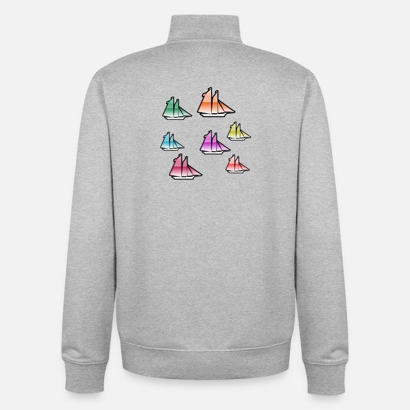Sail - Unisex Organic Zip Sweatshirt by Stanley/Stella - heather grey