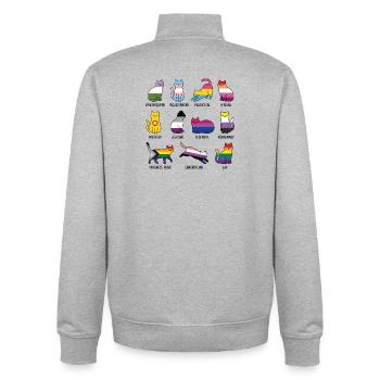 LGBTQ-Pride-Monat – Rainbow Cats - Unisex Organic Zip Sweatshirt von Stanley/Stella - Grau meliert - Hinten - AI Model Male 185 light (185cm)