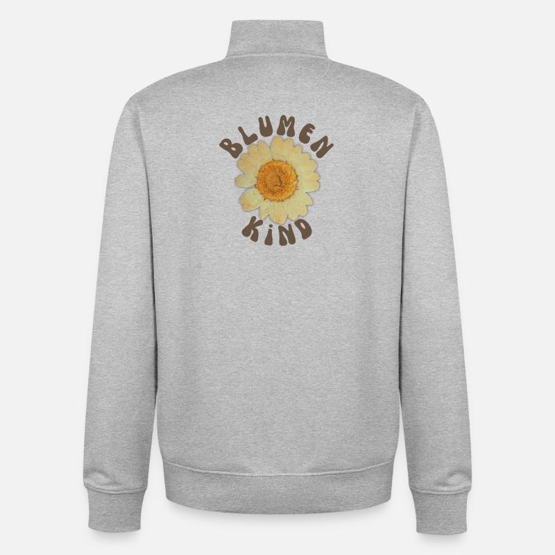 Enfant Fleur - Sweat zippé unisexe en coton bio Stanley/Stella - gris chiné