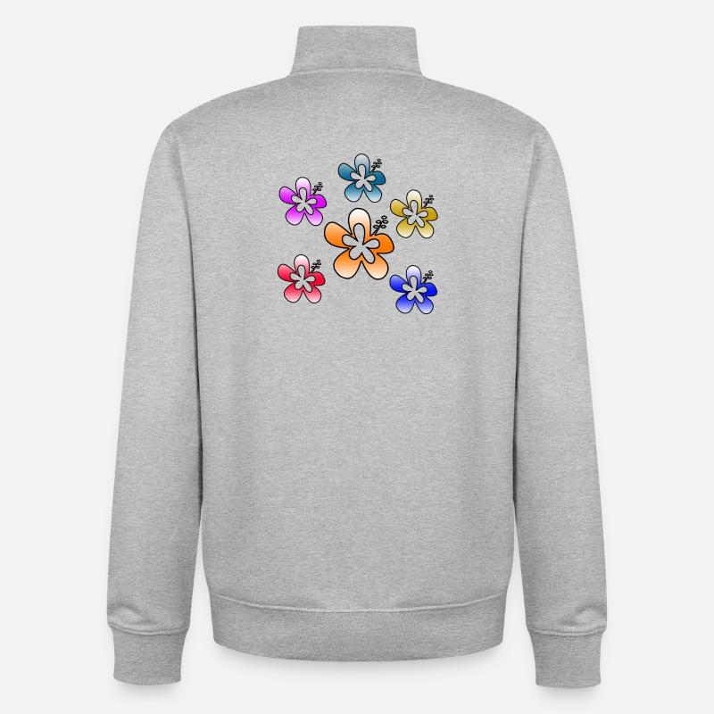 Flowers - Unisex Organic Zip Sweatshirt by Stanley/Stella - heather grey