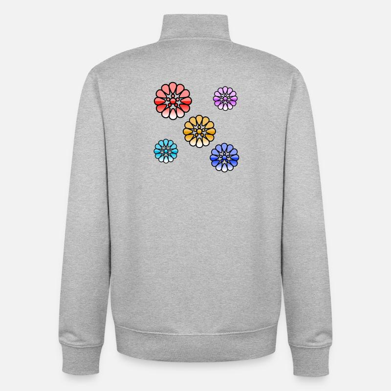 Blumen - Unisex Organic Zip Sweatshirt von Stanley/Stella - Grau meliert