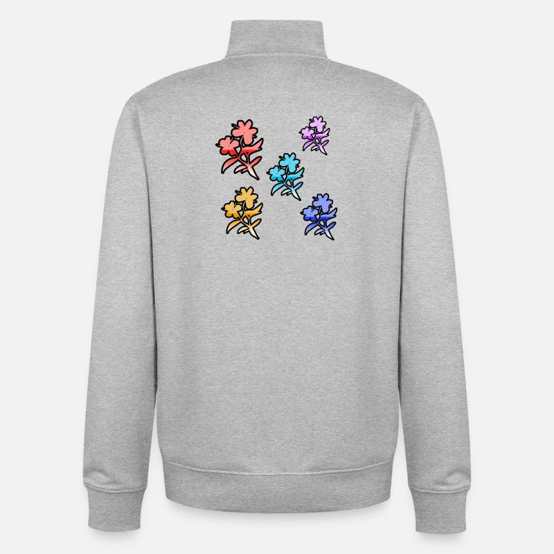 Blumen - Unisex Organic Zip Sweatshirt von Stanley/Stella - Grau meliert