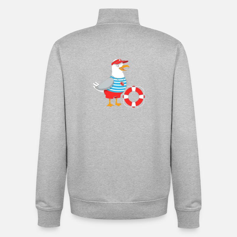Conception de sauveteurs de mouette - Sweat zippé unisexe en coton bio Stanley/Stella - gris chiné