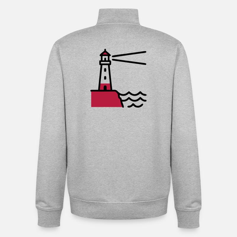 Leuchtturm Küste Maritim Meer - Unisex Organic Zip Sweatshirt von Stanley/Stella - Grau meliert