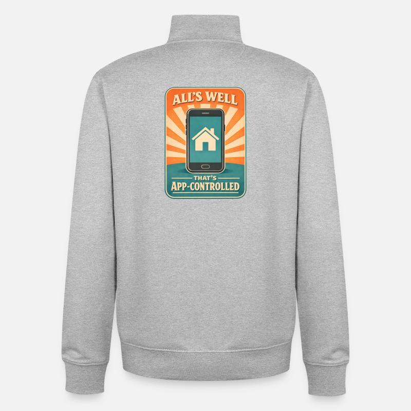 Alles gut per App | Smart Home - Unisex Organic Zip Sweatshirt von Stanley/Stella - Grau meliert