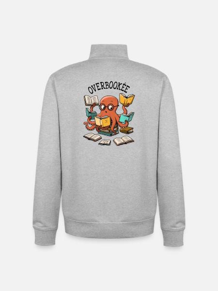 Overbookée - Sweat zippé unisexe en coton bio Stanley/Stella - gris chiné