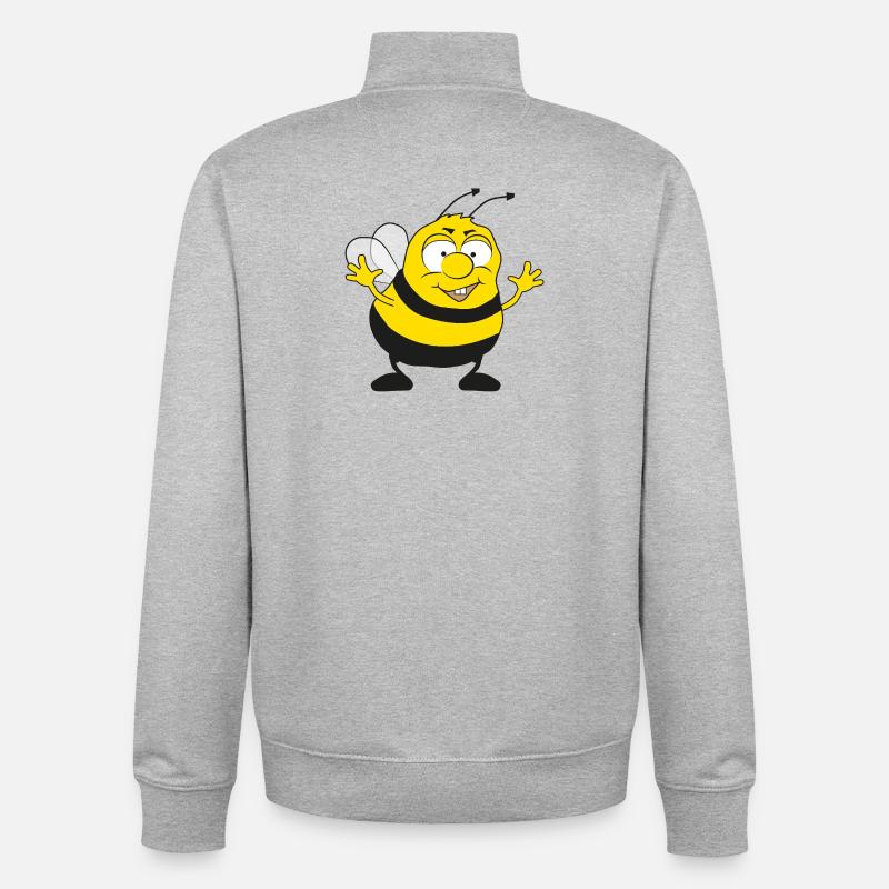 Brummy, le bourdon cool - Sweat zippé unisexe en coton bio Stanley/Stella - gris chiné