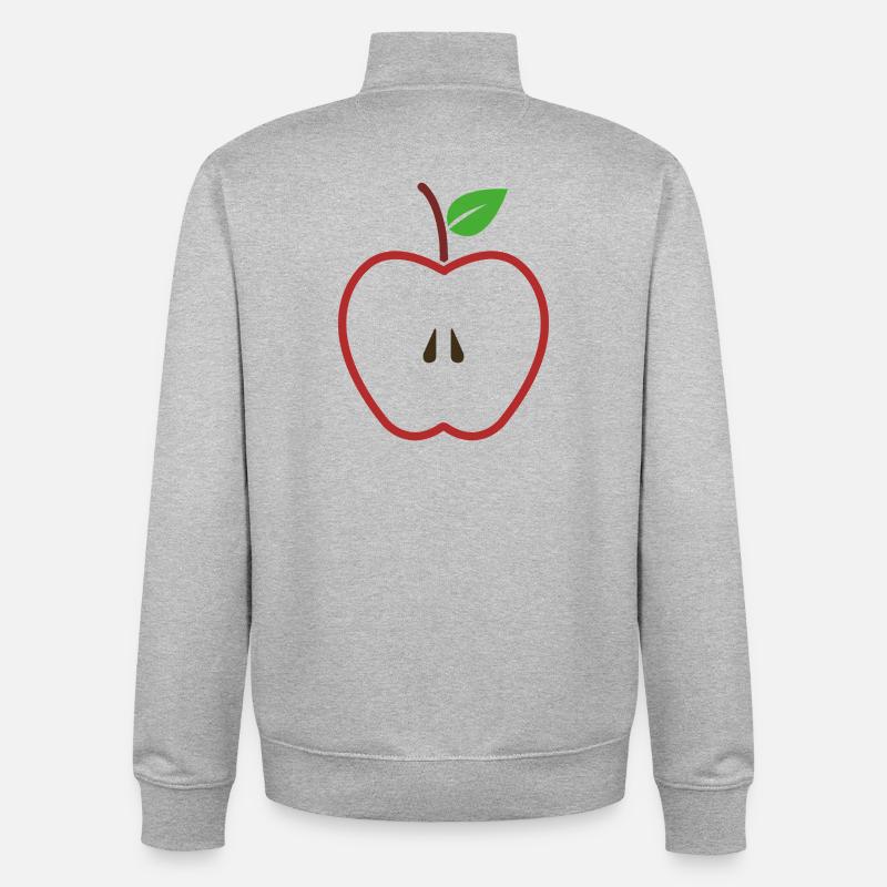 Pomme coupée - Sweat zippé unisexe en coton bio Stanley/Stella - gris chiné