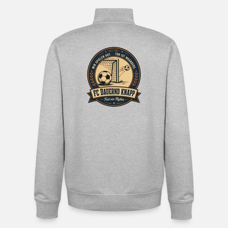 FC Dauernd Knapp - Unisex Organic Zip Sweatshirt von Stanley/Stella - Grau meliert