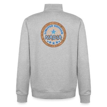 Nadia - Unisex Organic Zip Sweatshirt von Stanley/Stella - Grau meliert - Hinten - AI Model Male 185 light (185cm)