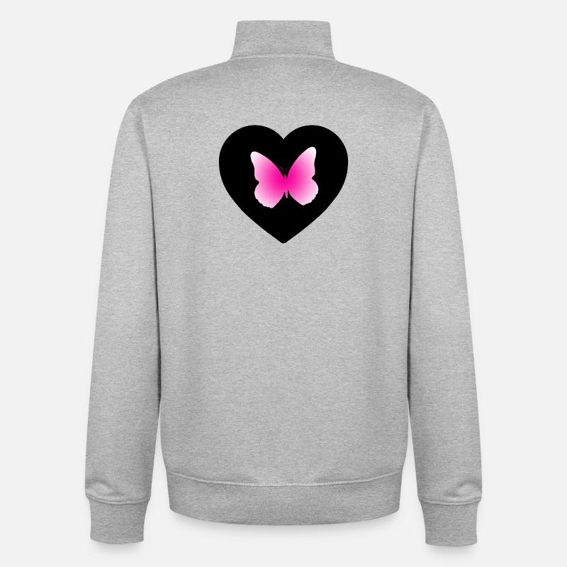 Butterfly - Unisex Organic Zip Sweatshirt by Stanley/Stella - heather grey