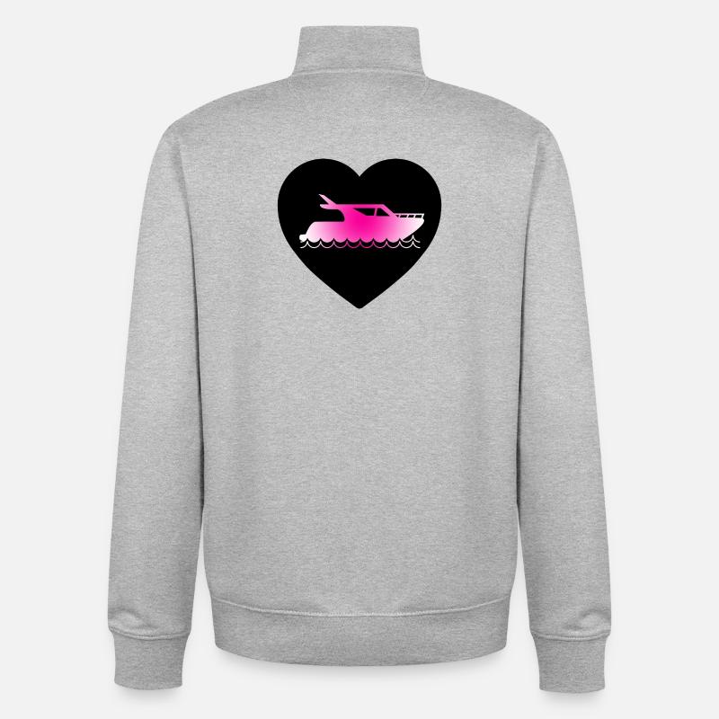 Canot automobile - Sweat zippé unisexe en coton bio Stanley/Stella - gris chiné