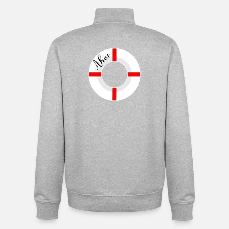 Ahoi Rettungsringe - Unisex Organic Zip Sweatshirt von Stanley/Stella - Grau meliert