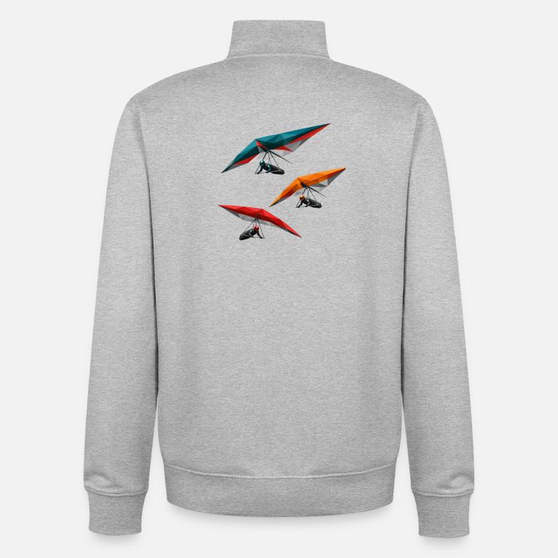 Trio polygonal des deltaplanes - Sweat zippé unisexe en coton bio Stanley/Stella - gris chiné