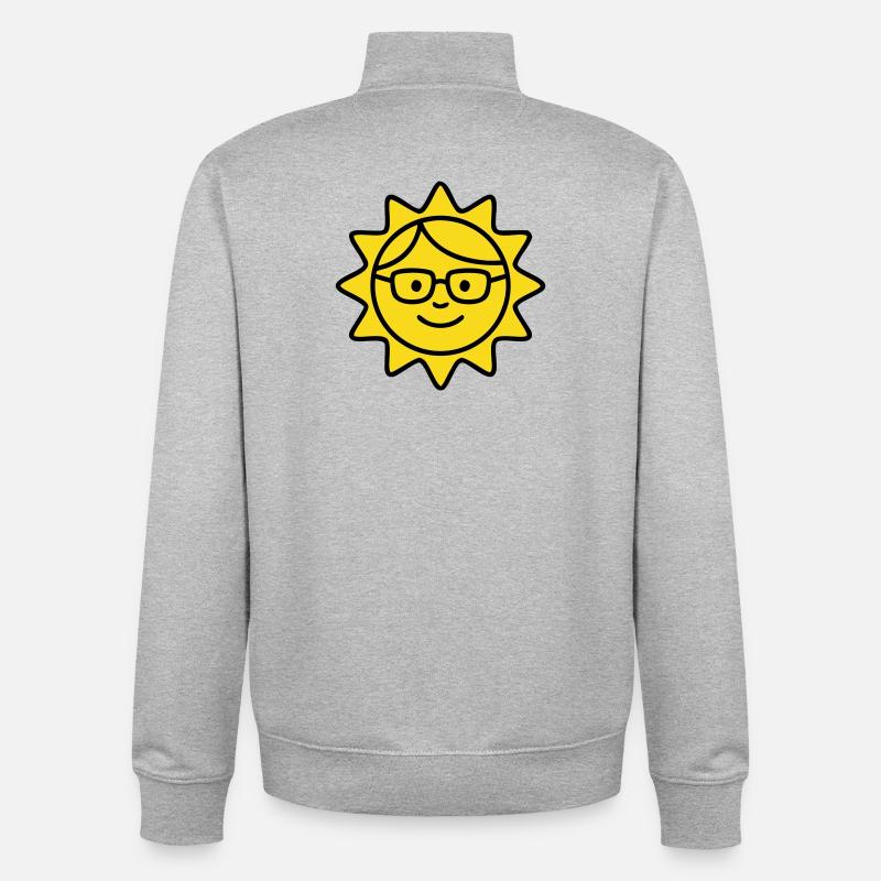 Lachende Sonne Brille Comic - Unisex Organic Zip Sweatshirt von Stanley/Stella - Grau meliert