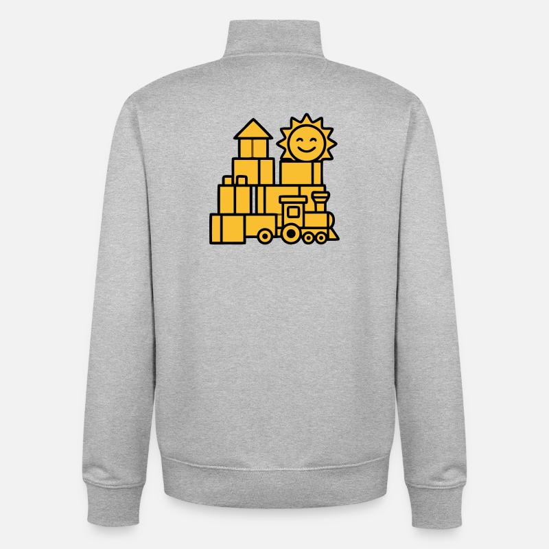Bauklötze Eisenbahn Spielzeug - Unisex Organic Zip Sweatshirt von Stanley/Stella - Grau meliert