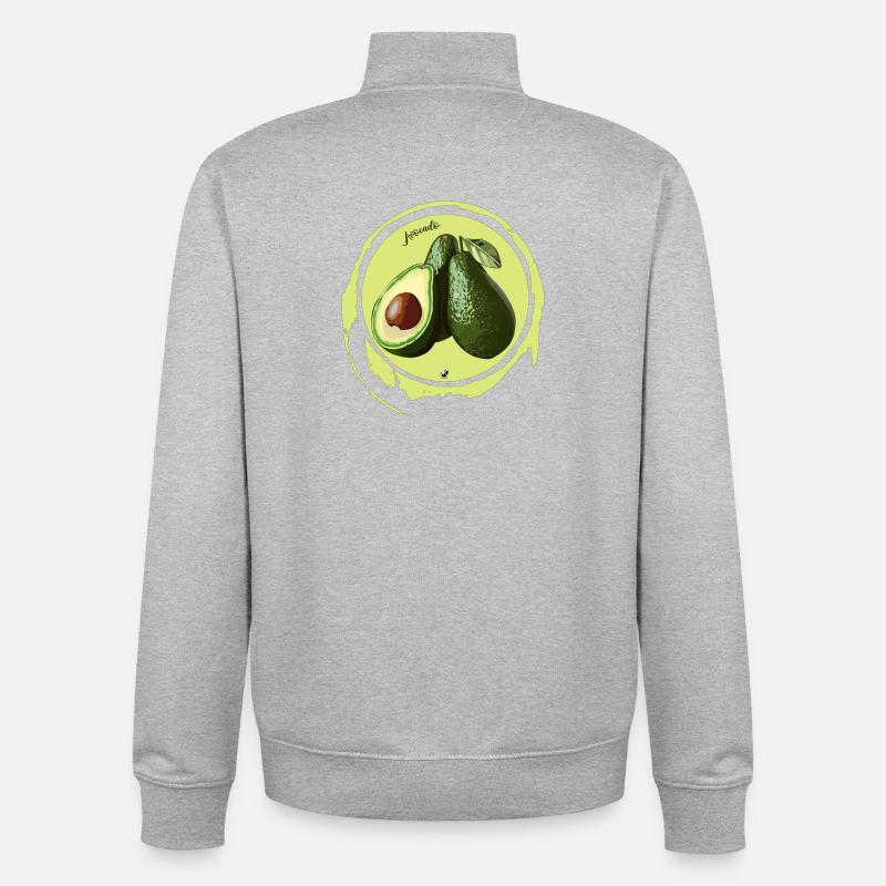 Illustration d’avocat dans un cercle - Sweat zippé unisexe en coton bio Stanley/Stella - gris chiné