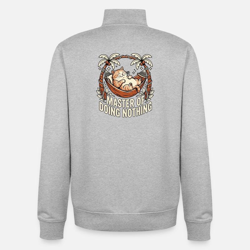 Cat Master Of Doing Nothing - Unisex Organic Zip Sweatshirt von Stanley/Stella - Grau meliert
