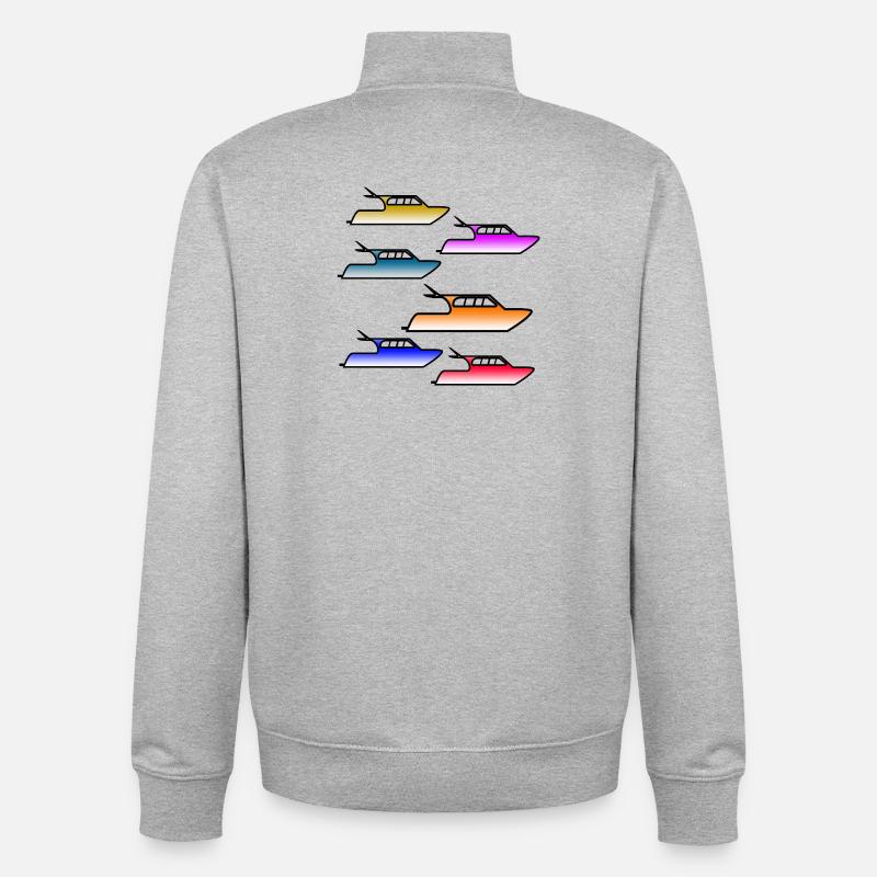Motorboote - Unisex Organic Zip Sweatshirt von Stanley/Stella - Grau meliert