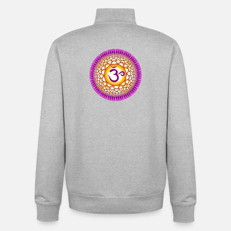 Crown Chakra Sahasrara - Unisex Organic Zip Sweatshirt by Stanley/Stella - heather grey