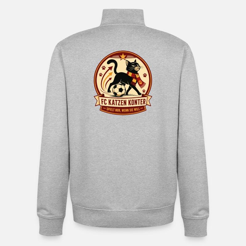 FC Katzen Konter - Unisex Organic Zip Sweatshirt von Stanley/Stella - Grau meliert