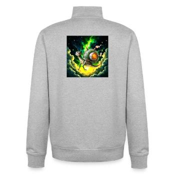 Stellar Snail of Steam and Light - Unisex Organic Zip Sweatshirt by Stanley/Stella - heather grey - Back - AI Model Male 185 light (185cm)