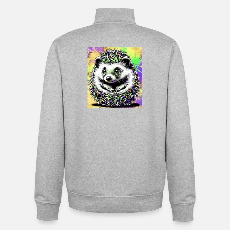 Igel - Unisex Organic Zip Sweatshirt von Stanley/Stella - Grau meliert