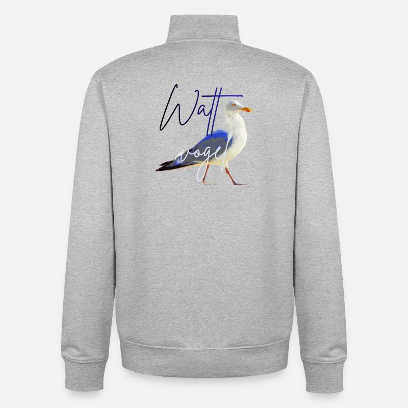 Wattvogel_3.2 - Sweat zippé unisexe en coton bio Stanley/Stella - gris chiné