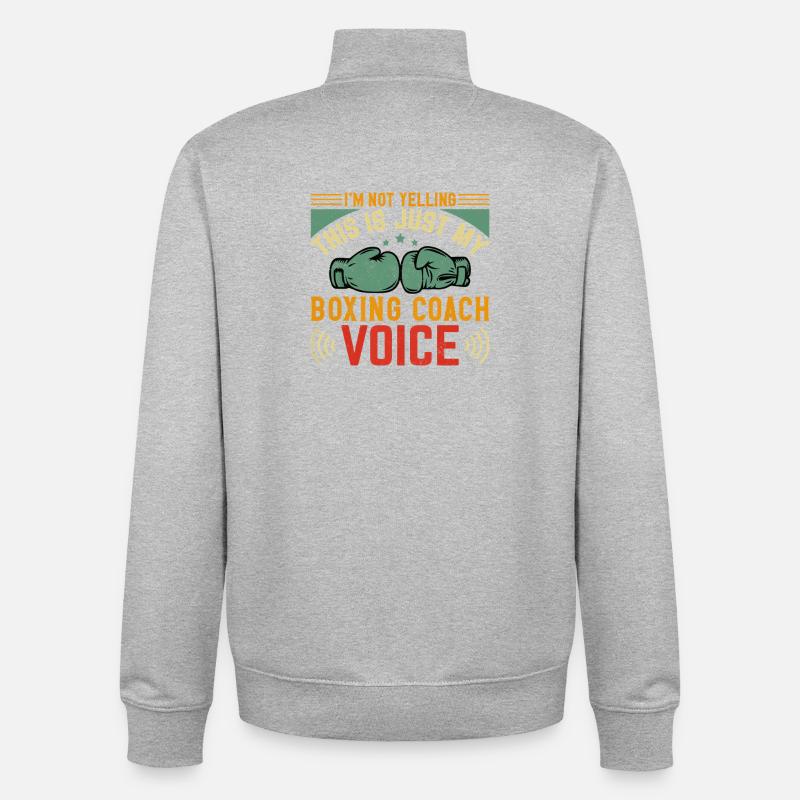Coach de boxe Voice Tee - Sweat zippé unisexe en coton bio Stanley/Stella - gris chiné