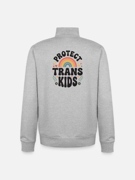 LGBTQ-Pride-Monat – Schütze trans Kinder - Unisex Organic Zip Sweatshirt von Stanley/Stella - Grau meliert