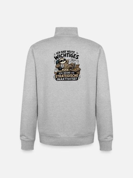 Strategische Inaktivität - Unisex Organic Zip Sweatshirt von Stanley/Stella - Grau meliert