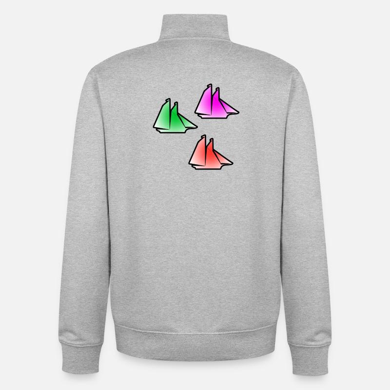 Sail - Unisex Organic Zip Sweatshirt by Stanley/Stella - heather grey