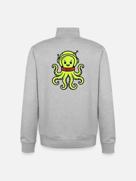 Extraterrestre mignon - Sweat zippé unisexe en coton bio Stanley/Stella - gris chiné