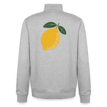 Lemon Grove Botanical - Unisex Organic Zip Sweatshirt by Stanley/Stella - heather grey - Back - AI Model Male 185 light (185cm)