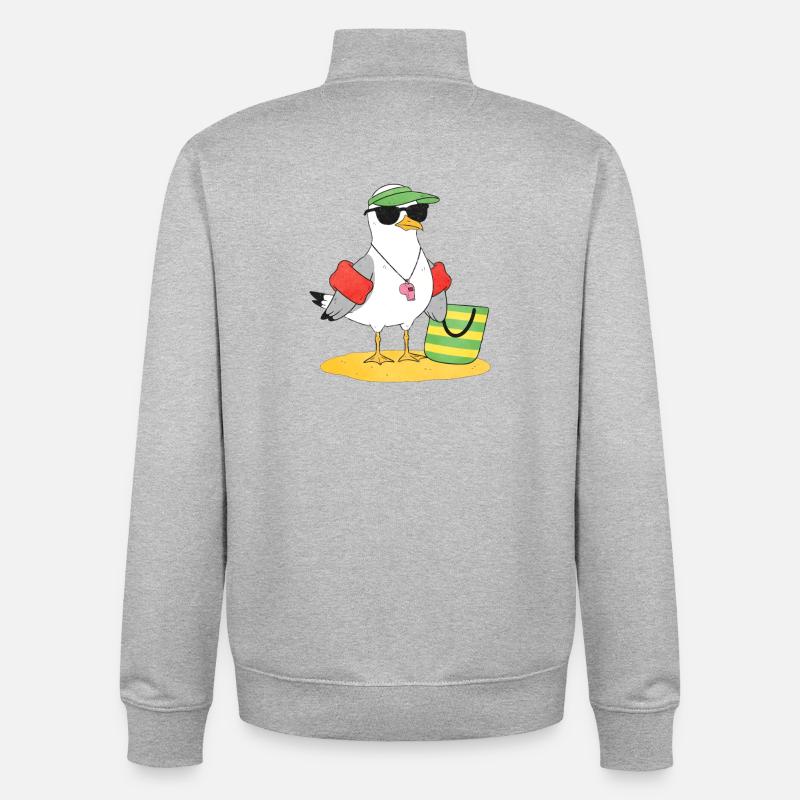 Seemöwe Strandlook - Unisex Organic Zip Sweatshirt von Stanley/Stella - Grau meliert