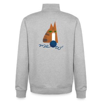 Kätzchen (rot) - Unisex Organic Zip Sweatshirt von Stanley/Stella - Grau meliert - Hinten - AI Model Male 185 light (185cm)