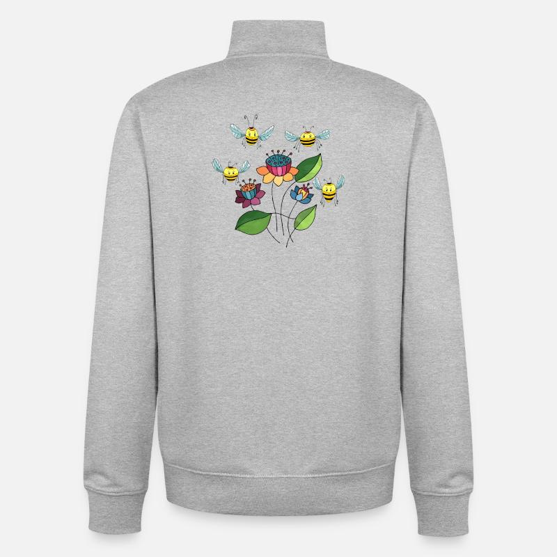 Insectes - Sweat zippé unisexe en coton bio Stanley/Stella - gris chiné