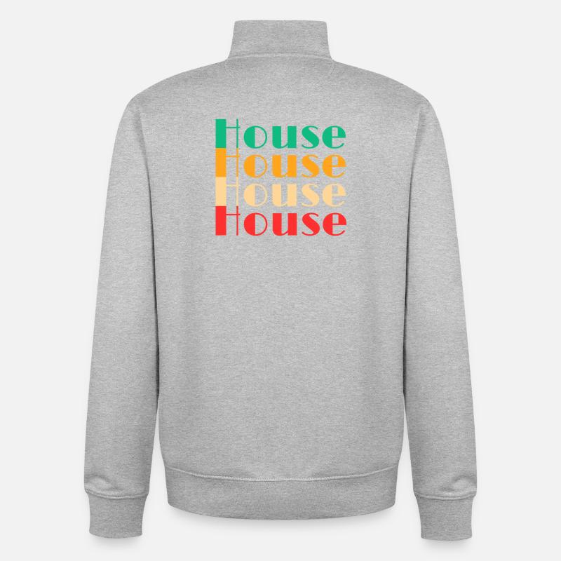 Haus - Unisex Organic Zip Sweatshirt von Stanley/Stella - Grau meliert