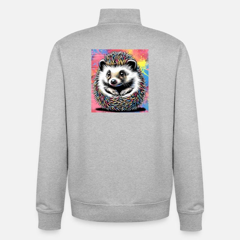 Igel - Unisex Organic Zip Sweatshirt von Stanley/Stella - Grau meliert