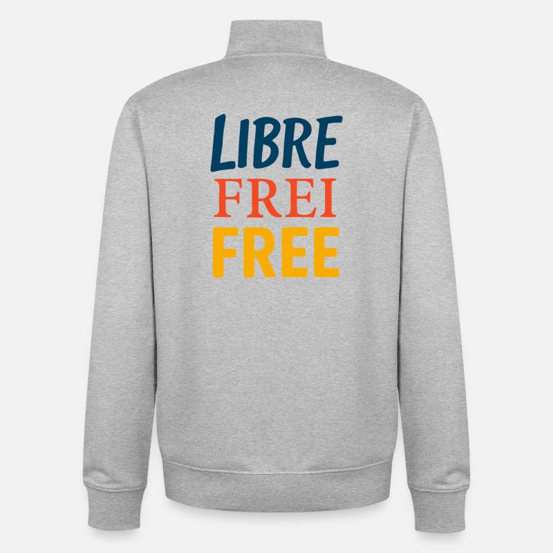 Libre - Unisex Organic Zip Sweatshirt von Stanley/Stella - Grau meliert