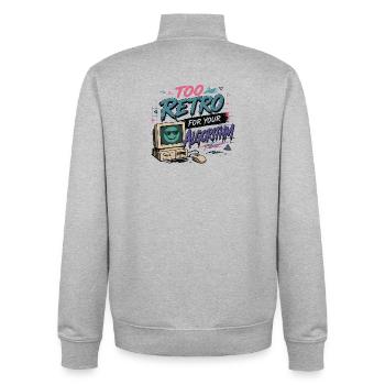 Cooles Too Retro for your Algorithm Design - Unisex Organic Zip Sweatshirt von Stanley/Stella - Grau meliert - Hinten - AI Model Male 185 light (185cm)