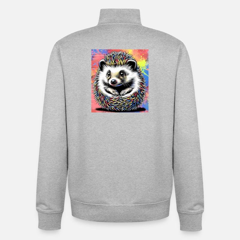 Igel - Unisex Organic Zip Sweatshirt von Stanley/Stella - Grau meliert