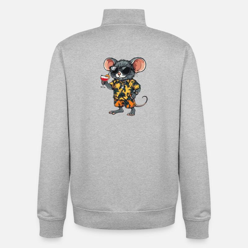 Maus Comic Sommer - Unisex Organic Zip Sweatshirt von Stanley/Stella - Grau meliert
