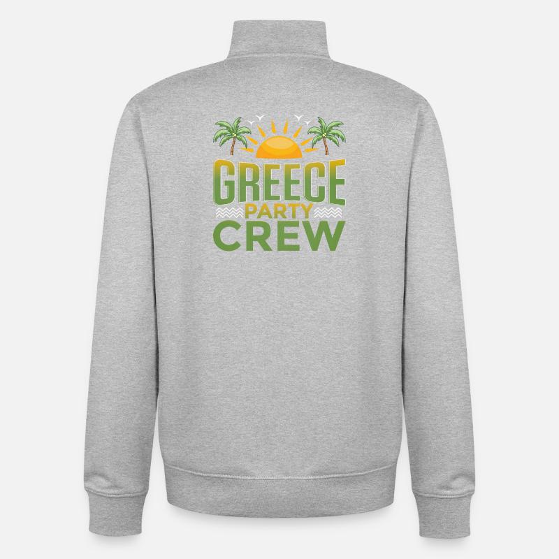 Équipe du parti grec - Sweat zippé unisexe en coton bio Stanley/Stella - gris chiné