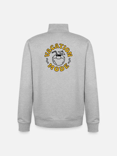 Vacation Mode - Unisex Organic Zip Sweatshirt by Stanley/Stella - heather grey