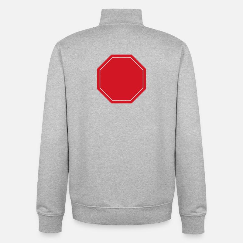 Panneau d’arrêt vide - Sweat zippé unisexe en coton bio Stanley/Stella - gris chiné